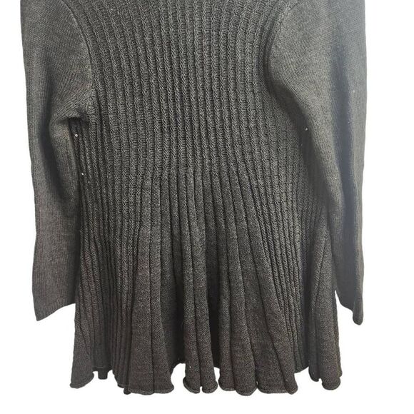 Soft Surroundings Gray Shimmer Cinched Back Flowy Holiday Cardigan Size Petite X - Picture 9 of 10